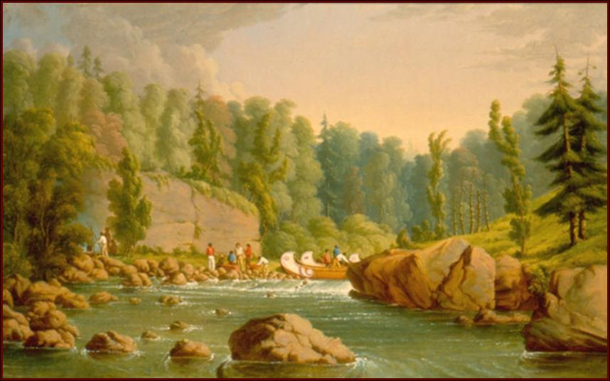 Rapides de la rivière des Français,  Paul Kane, 1849-1856<br />
Huile sur toile ROM 912.1.2; Don de sir Edmund Osler