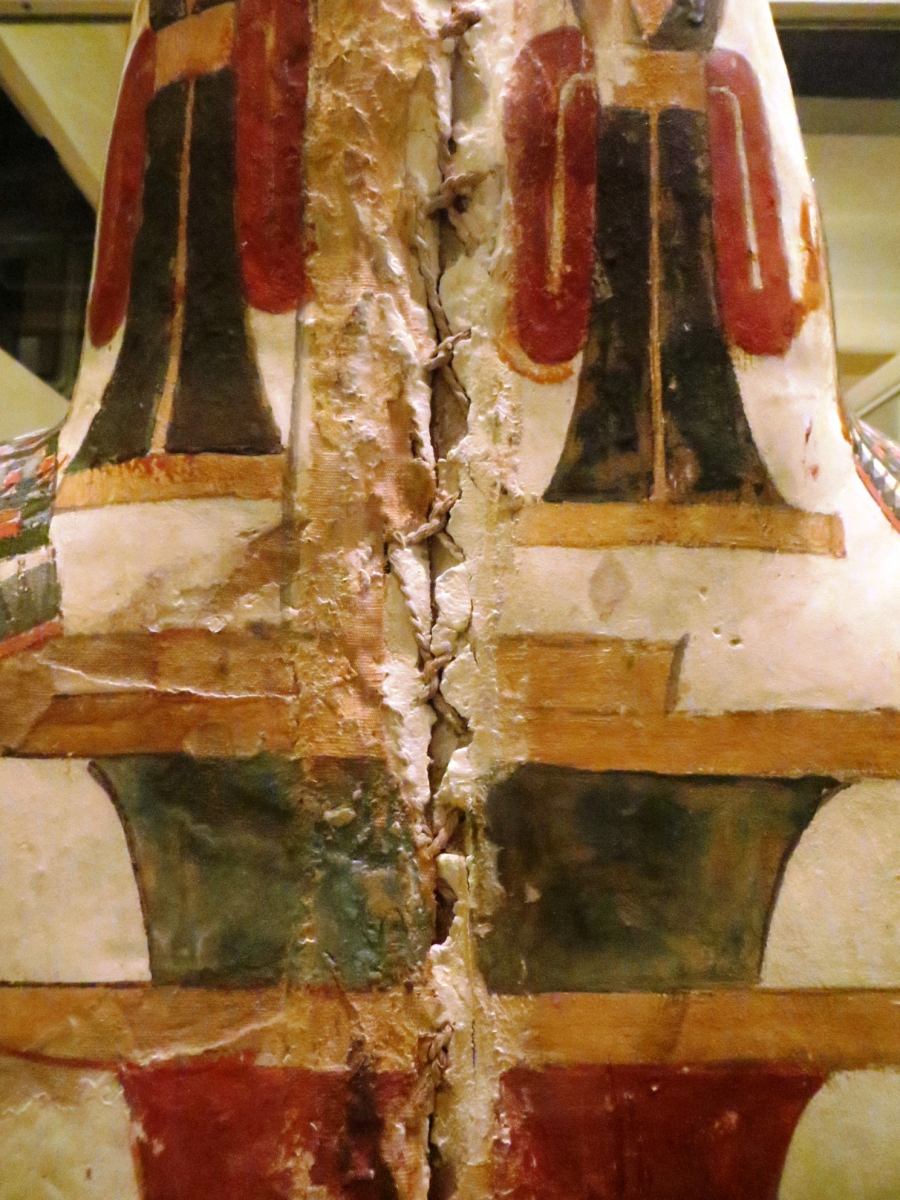 the back of a cartonnage coffin