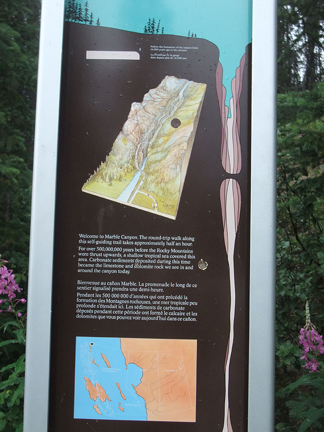 Information panel about the geology of the area for visitors to the trailhead at Marble Canyon