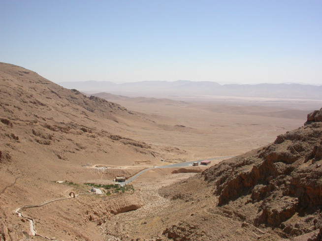 The view in 2004 from the monastery to the East, across the Syrian desert. 