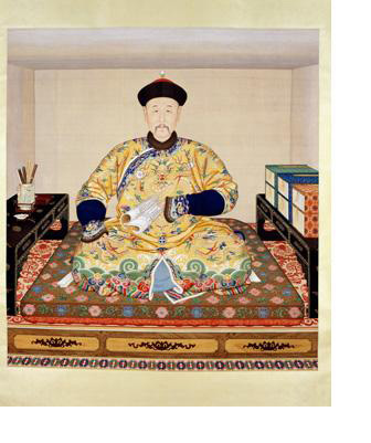 Portrait de l’empereur Yongzheng dans son cabinet d’étude Peintre de cour anonyme Encre et couleurs sur soie Dynastie Qing, période Yongzheng Musée du Palais impérial, Gu6446  © Musée du Palais impérial