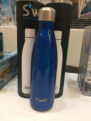 Photo of a blue water bottle