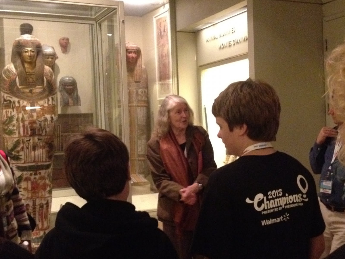 Gayle Gibson teaching the children about Egypt at the Children’s Miracle Network Program at the ROM