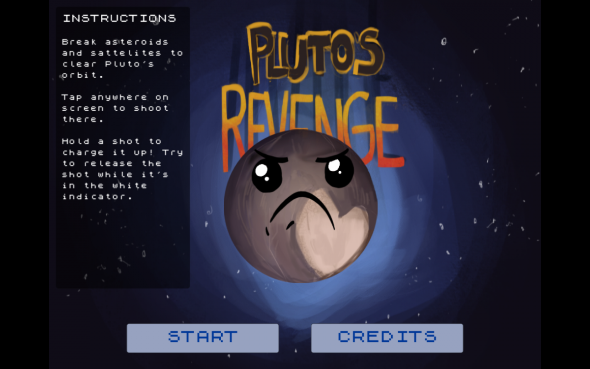 Titre et instructions du jeu Pluto's Revenge
