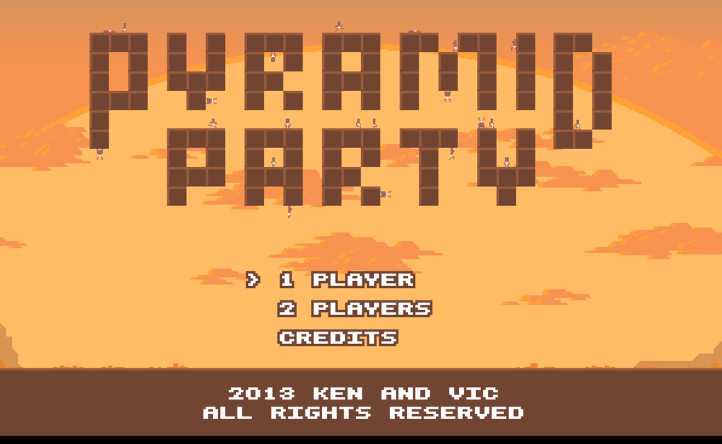 Pyramid Party start screen