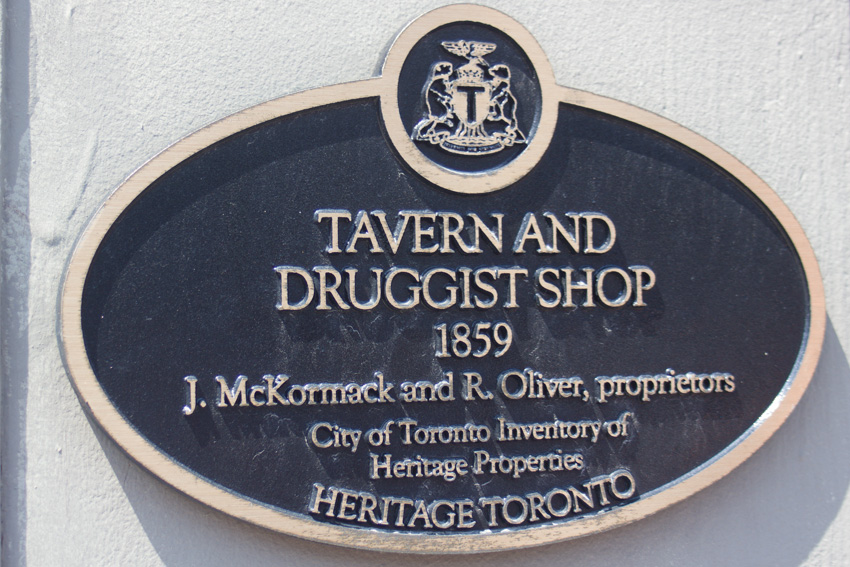 A plaque on one of the heritage buildings viewed during the ROM Walk program