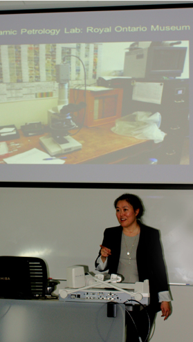 Kay Sunahara giving a lecture at University of California, Merced - photo by David Brantley