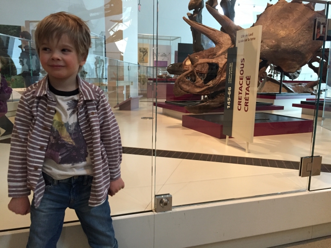 Theo on a recent trip to visit the Dinosaurs!