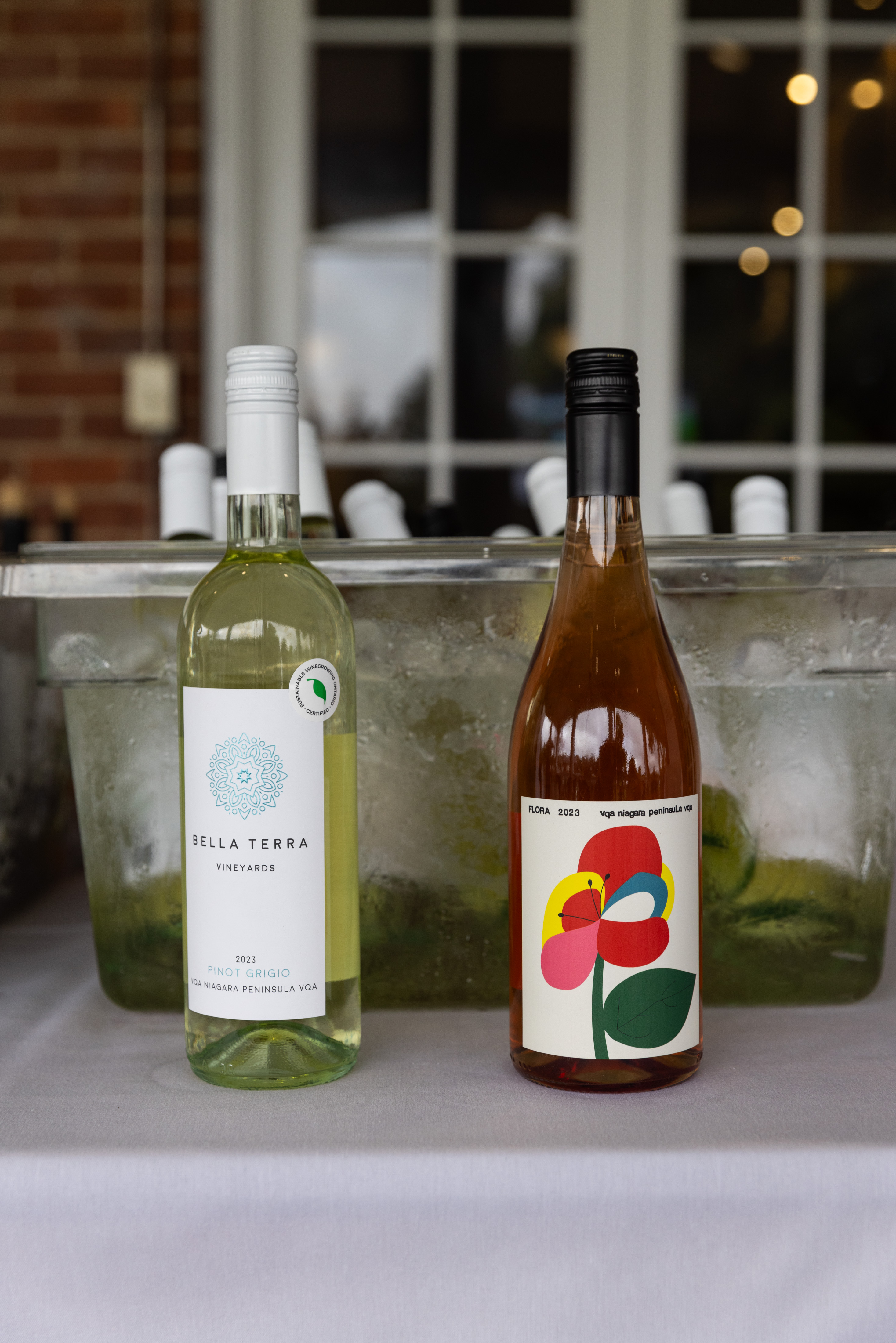 wine bottles from in kind sponsor 