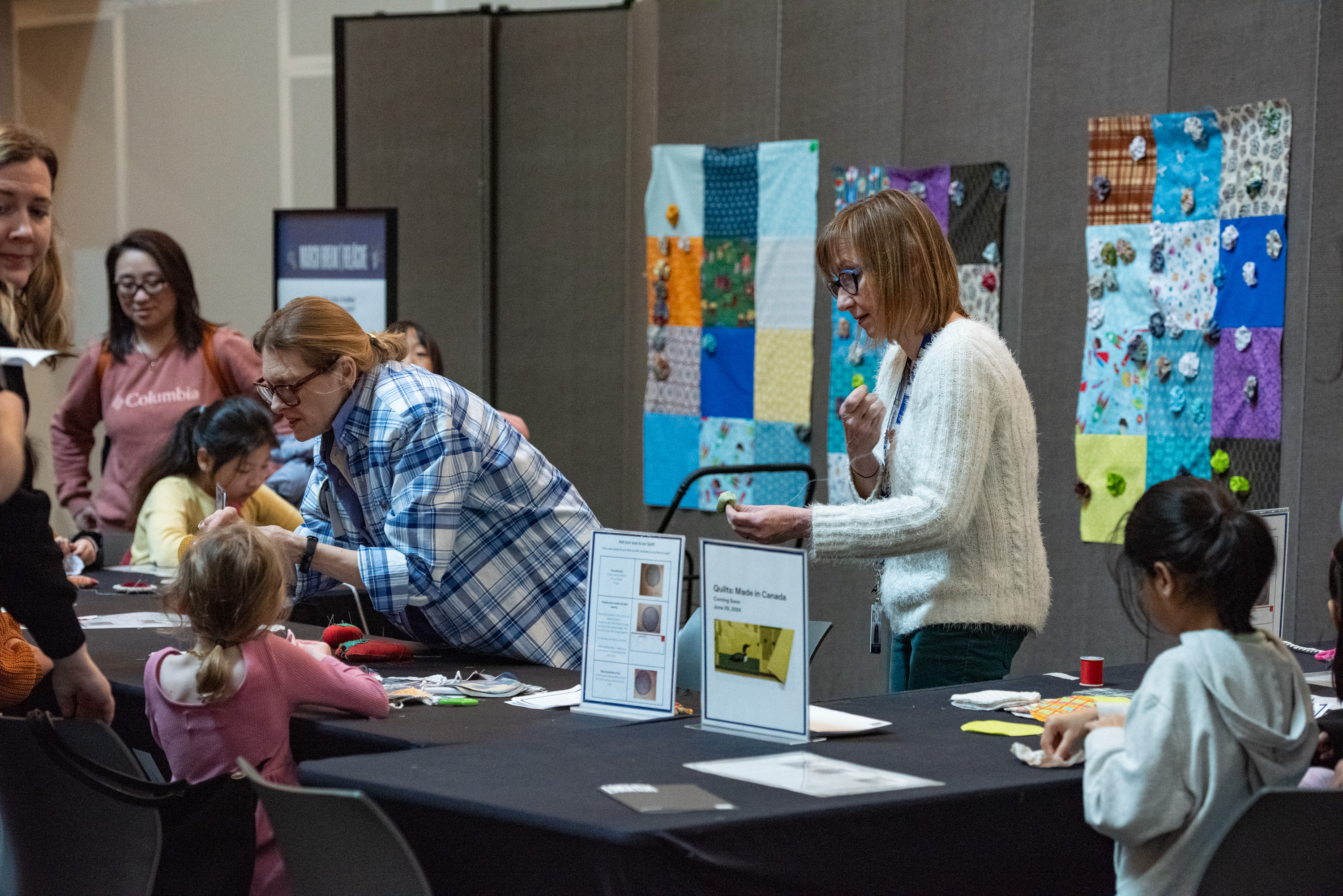 Yo-Yo quilting workshop, ROM March Break 2024. © ROM.