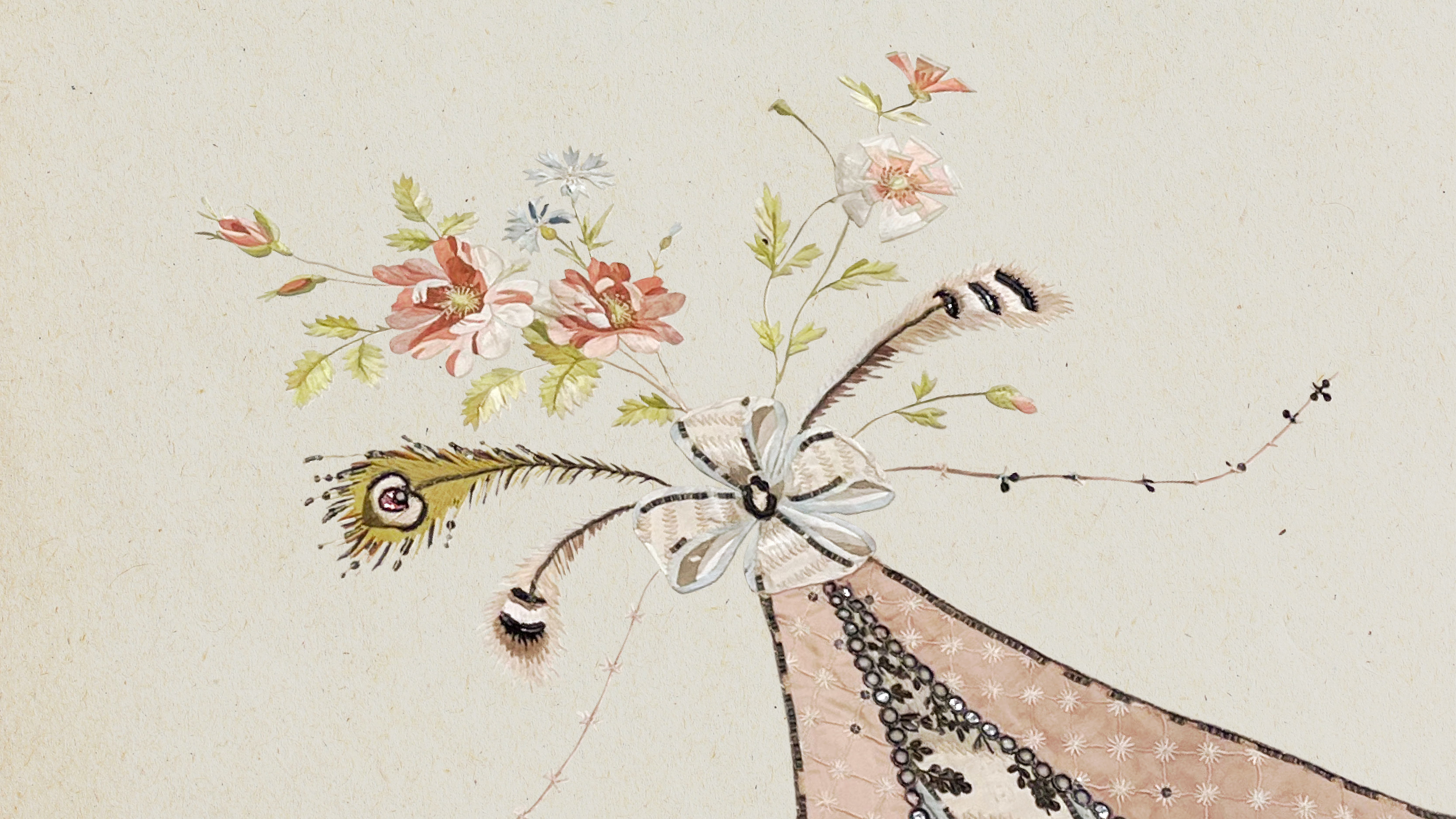 Detail of a dress attributed to Marie-Antoinette. 