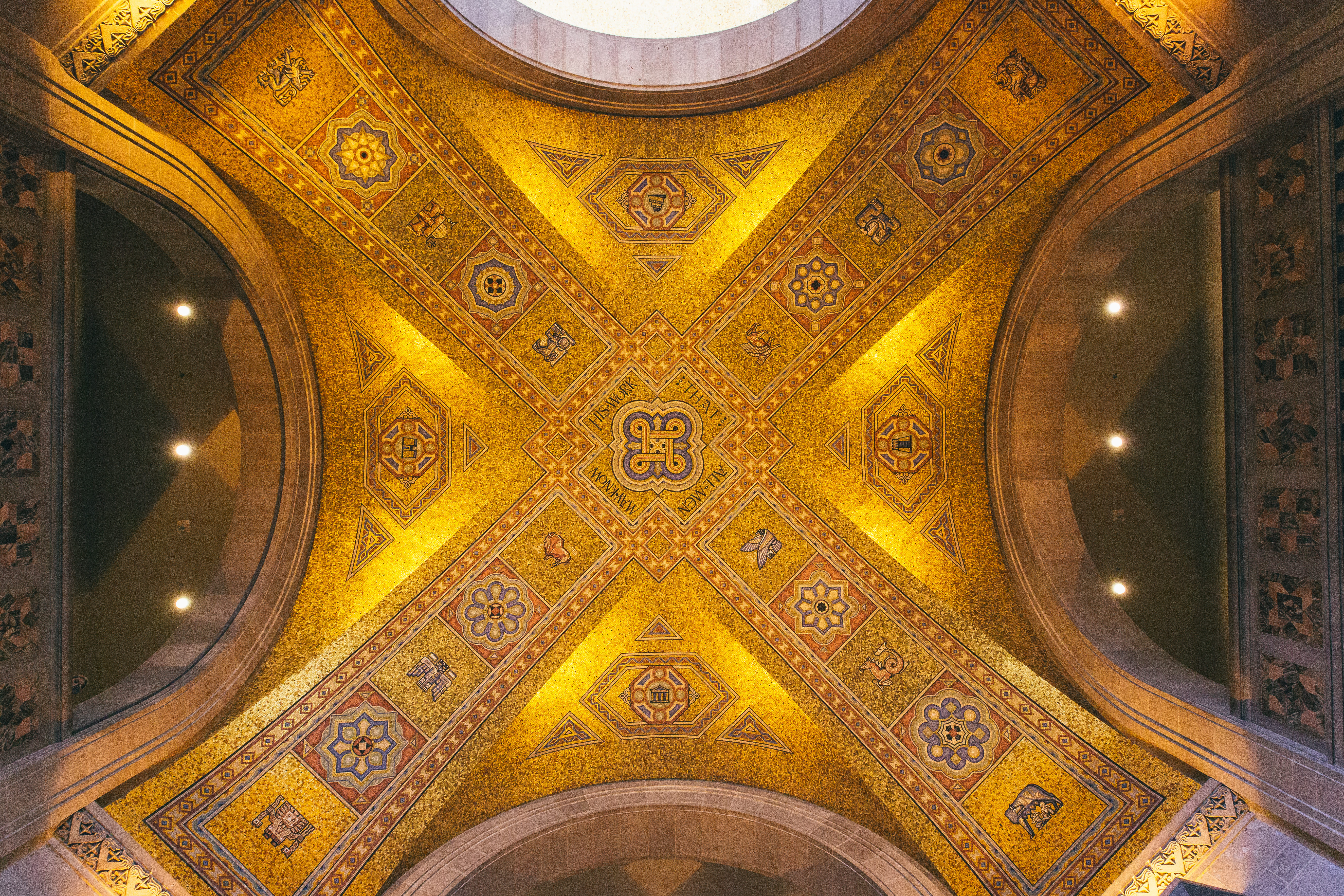 Image of the golden rotunda ceiling at ROM