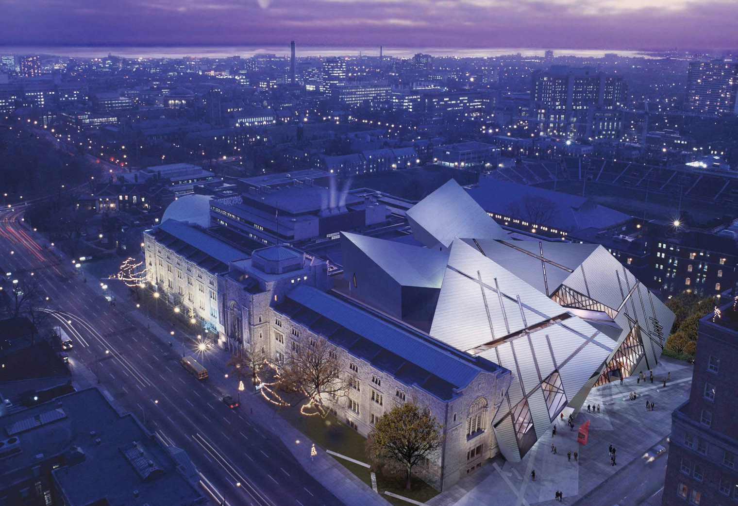 An overhead shot of Royal Ontario Museum.