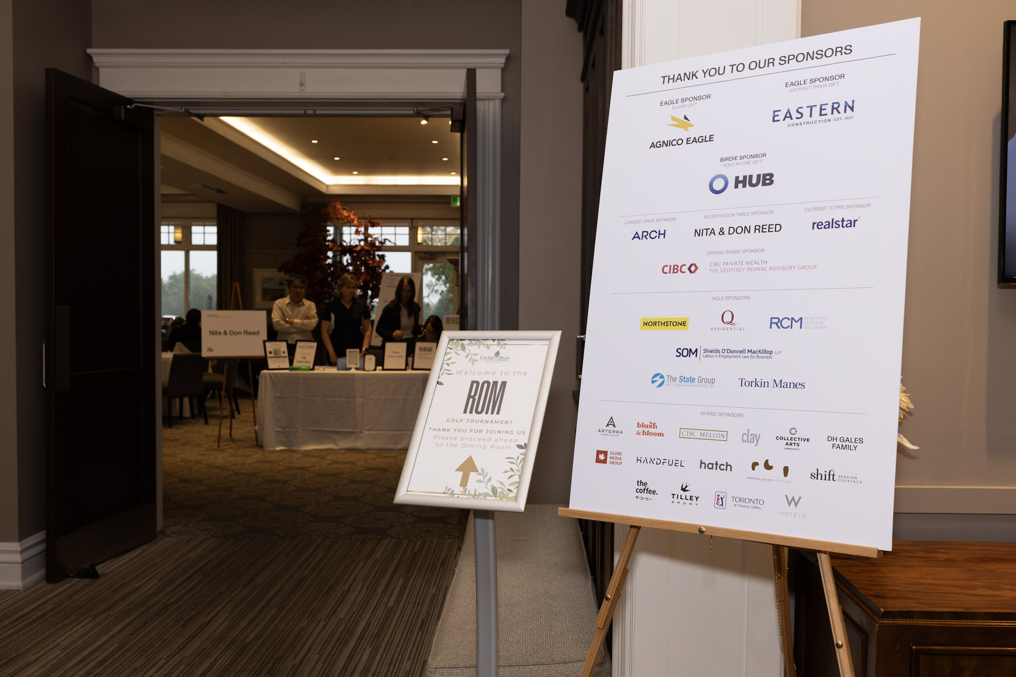 ROM Classic Golf Tournament Thank You Sponsor signs
