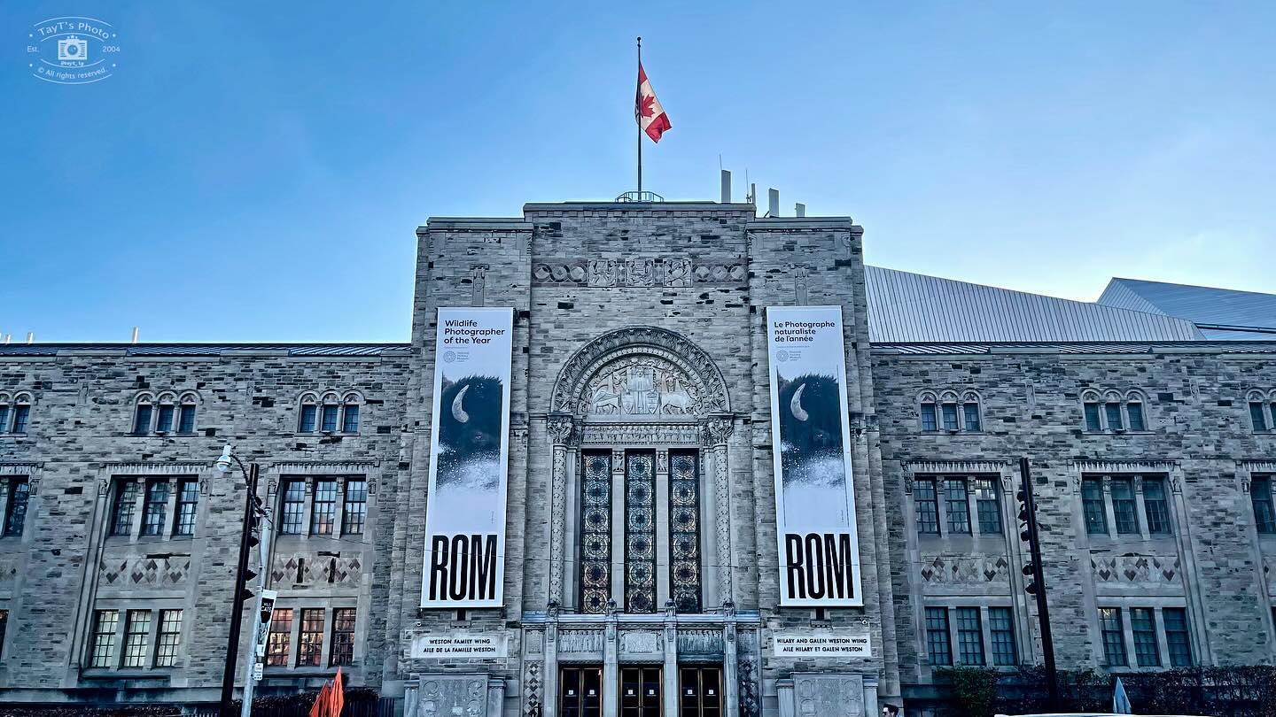 View of the Museum Queen's Park exterior with the Canadian Flag at the top of the building.