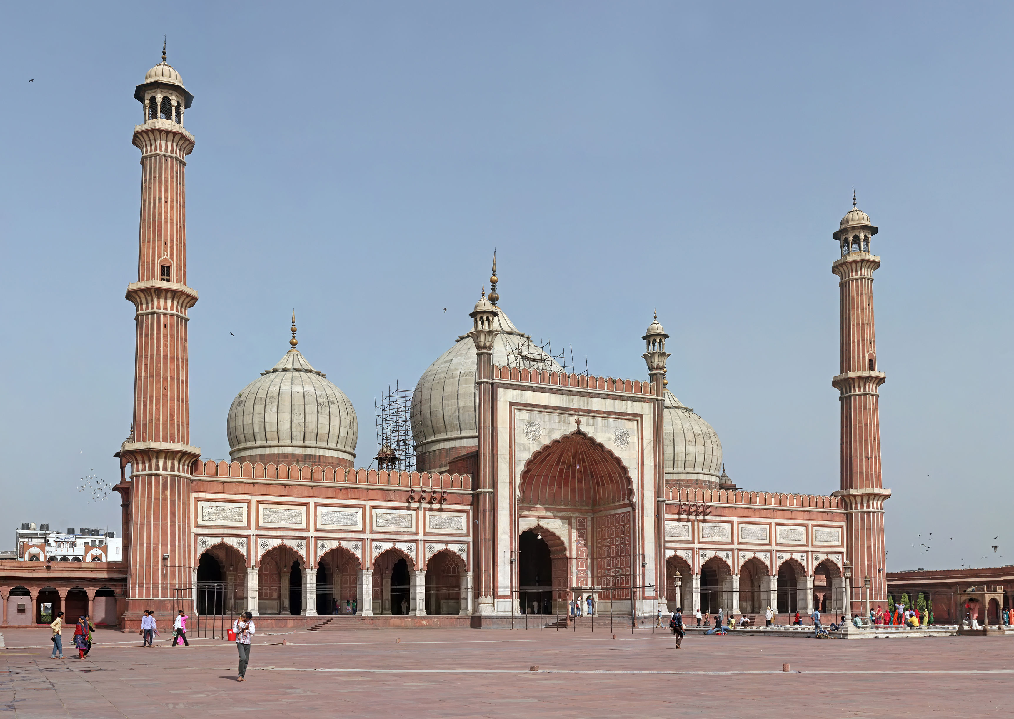 A large building with towers and domes