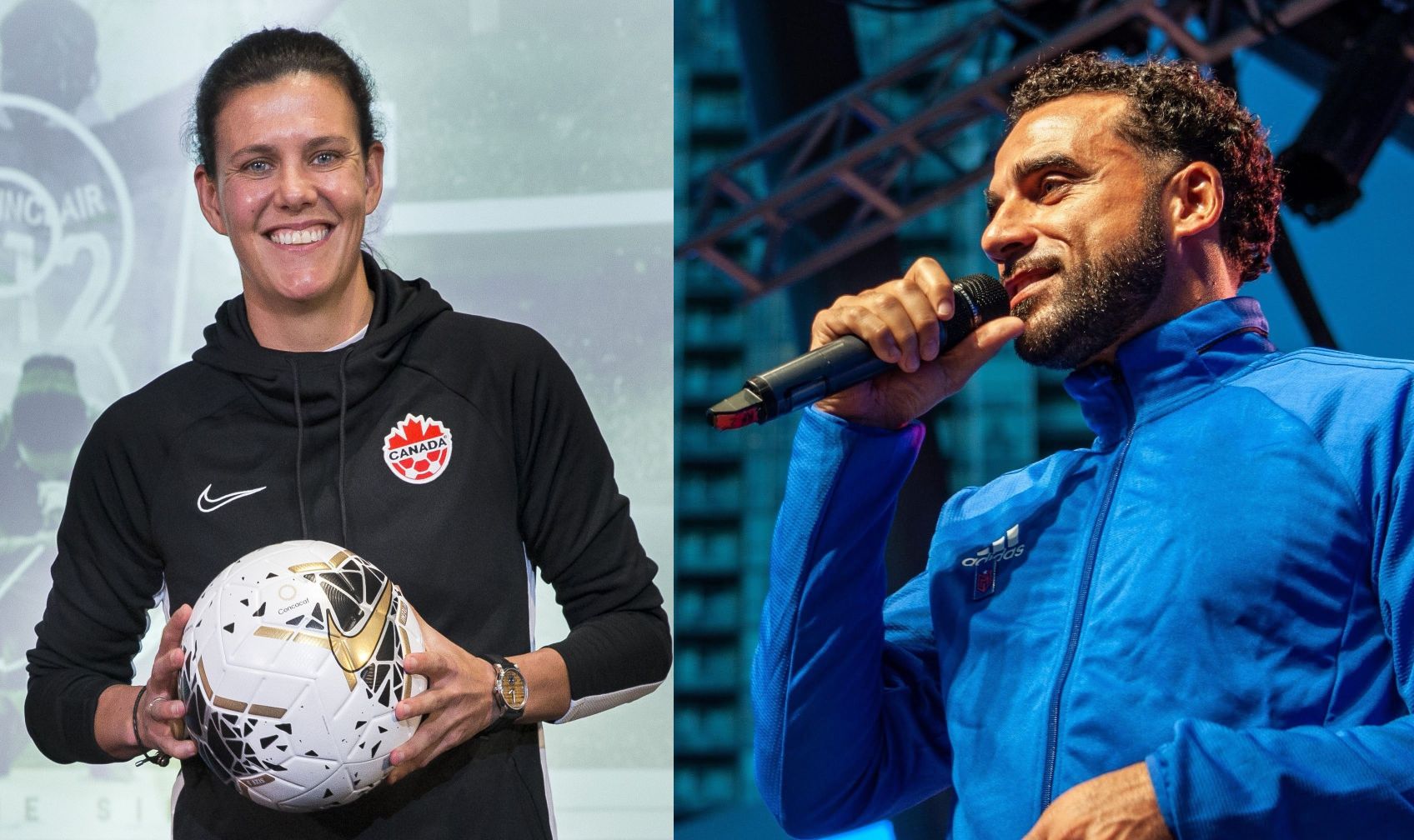 Christine Sinclair and Dwayne De Rosio, Photo Credit: Envision Sports and Entertainment