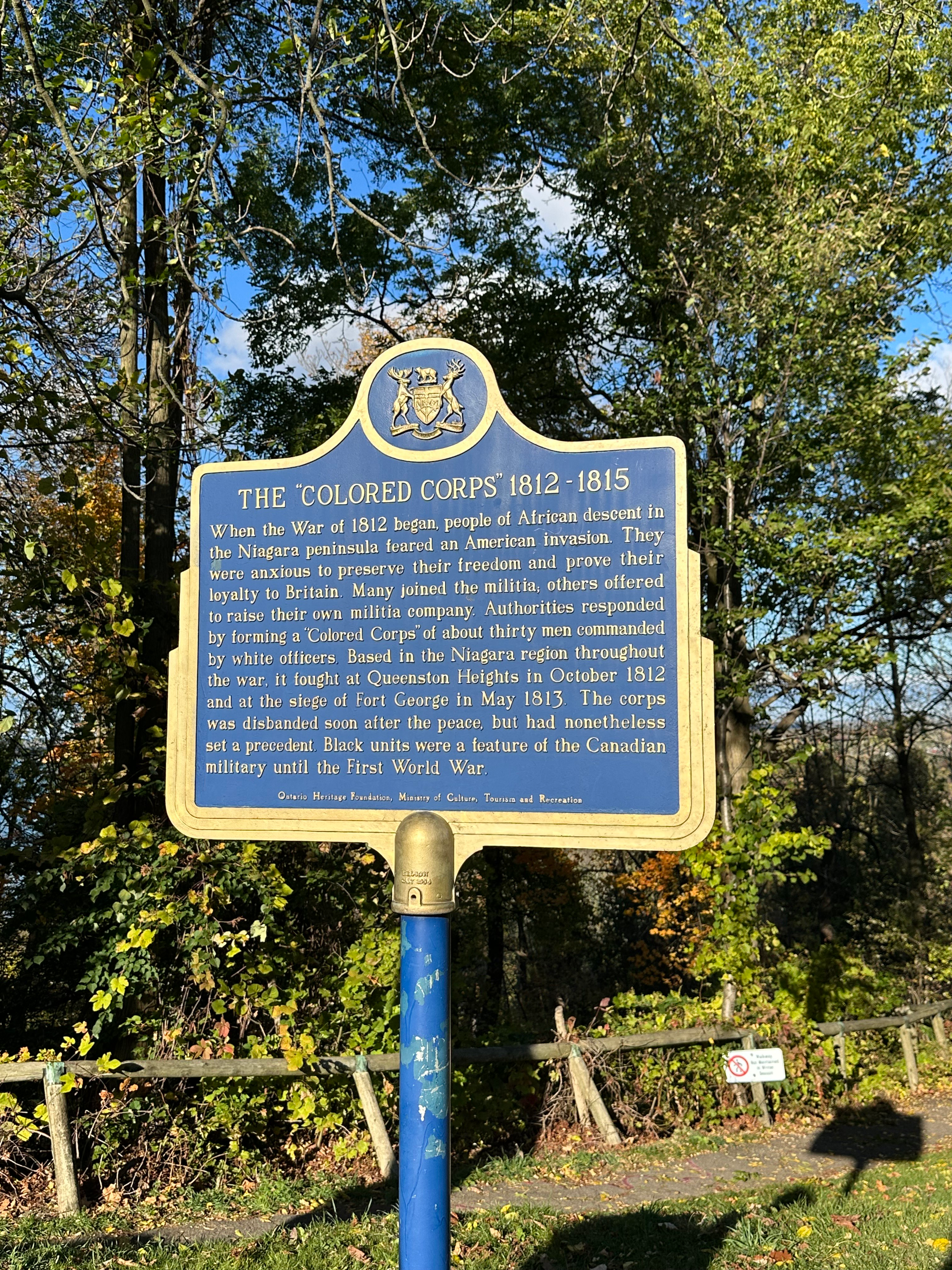 Coloured Corps Plaque, © R. Bush.