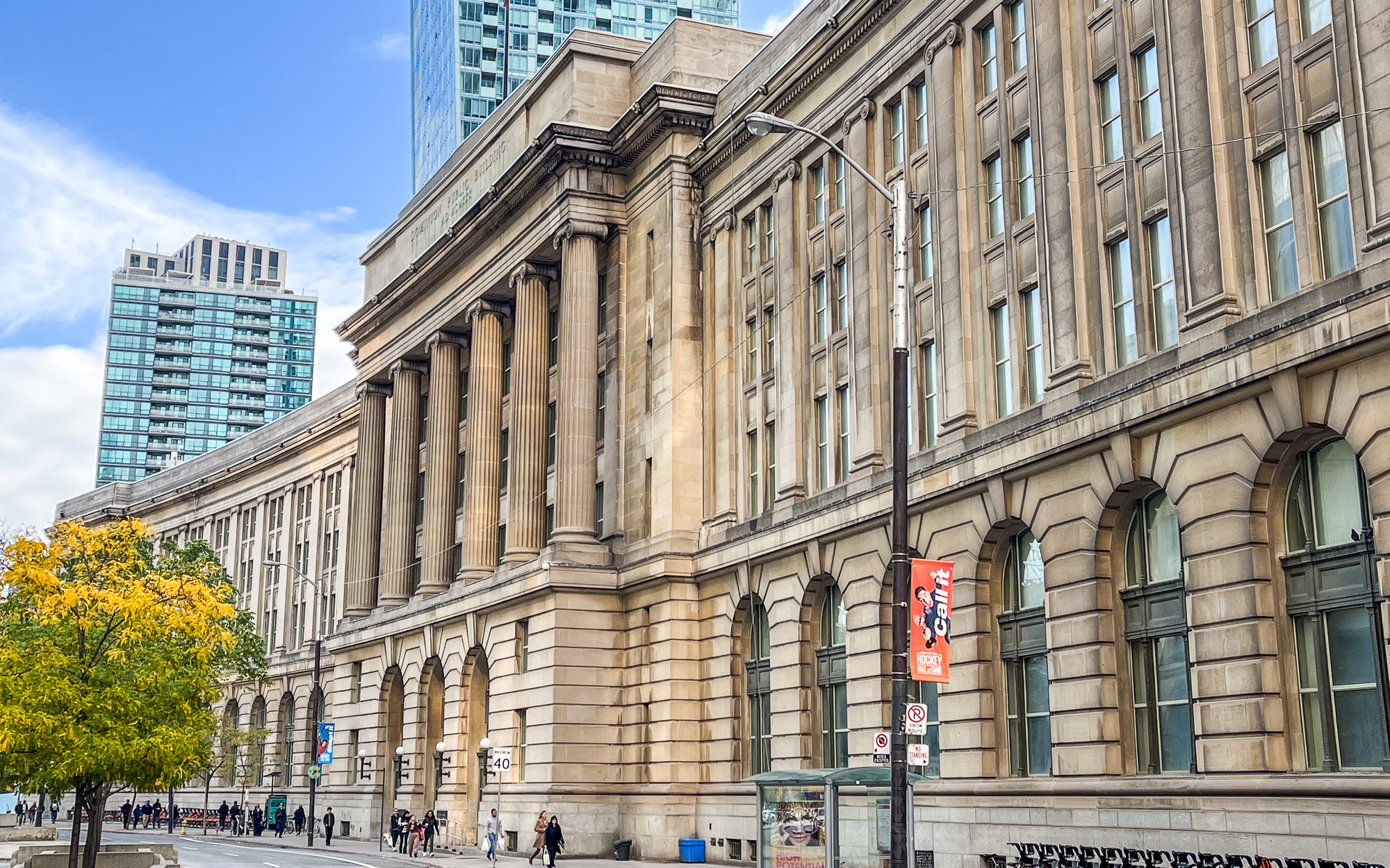 Street view of large building