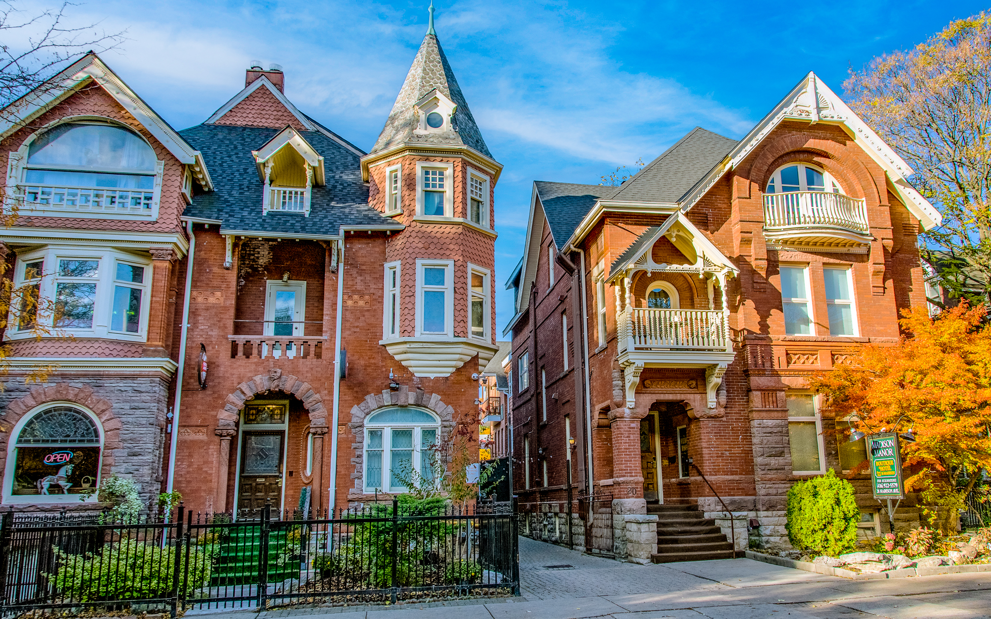 Street view of a row of houses