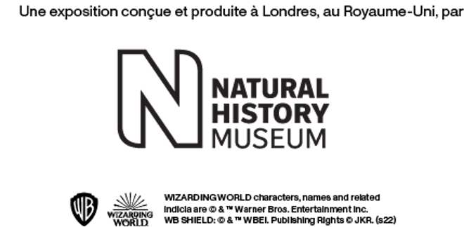 Développé et produit à Londres, Royaume-Uni, par le Natural History Museum logo avec lettres noires stylisées.