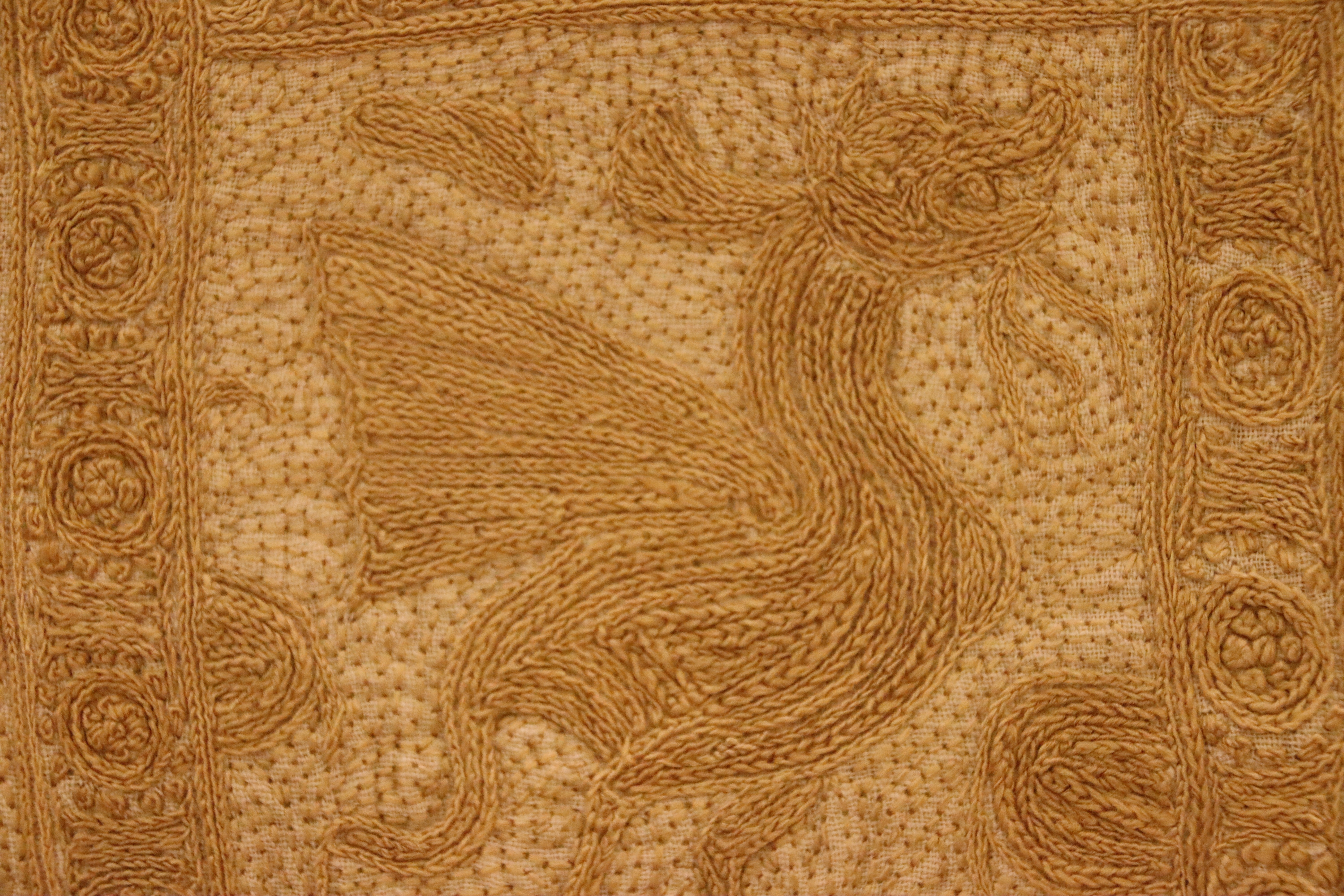 Detail, Colcha, Silk embroidery on silk cloth, Philadelphia Museum of Art Collection