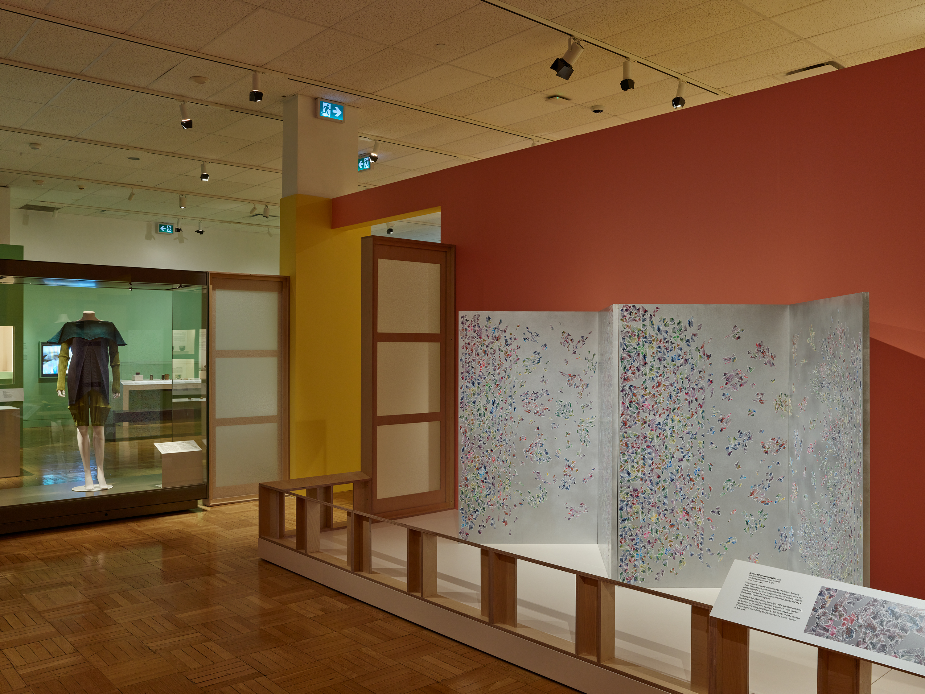 Installation view of Kōsuke Ikeda's Abstract/Expression/Byōbu at the Shokkan exhibition.