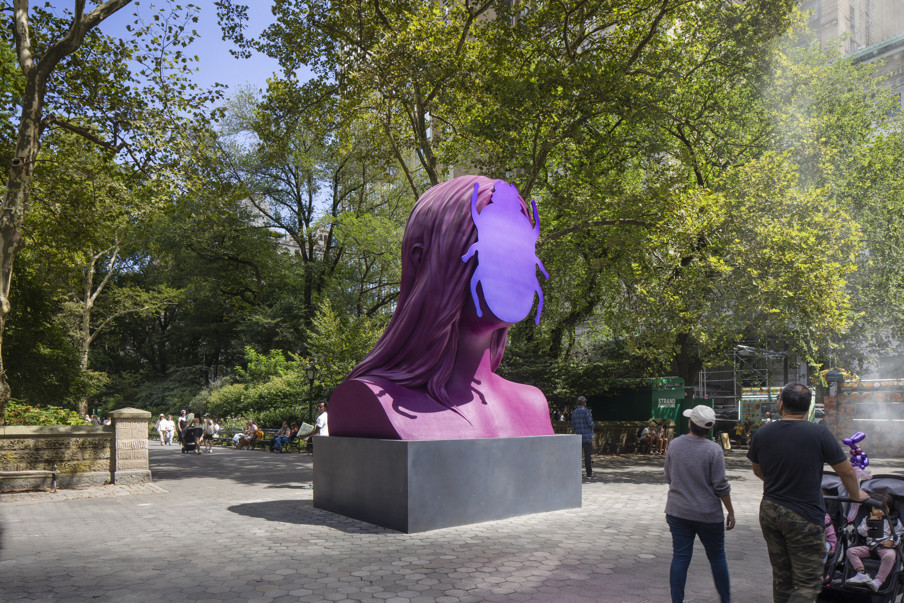 First Sun, 2025 (Doris C. Freedman Plaza, New York City) Cast aluminum, steel, automotive paint; patinated brass pedestal Courtesy of the artist Photo: Nicholas Knight, courtesy of Public Art Fund, NY.