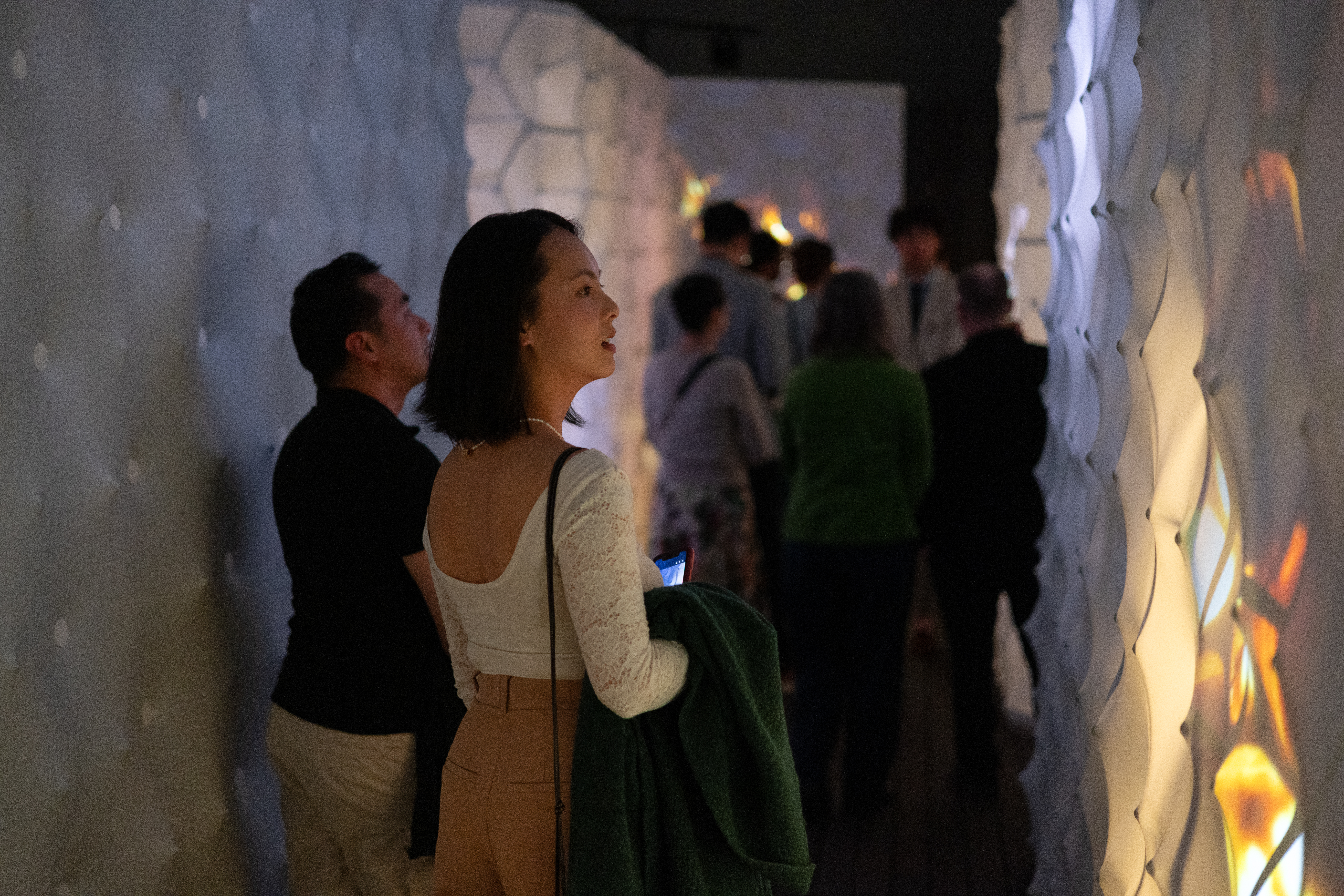 Patron at an exclusive exhibition viewing