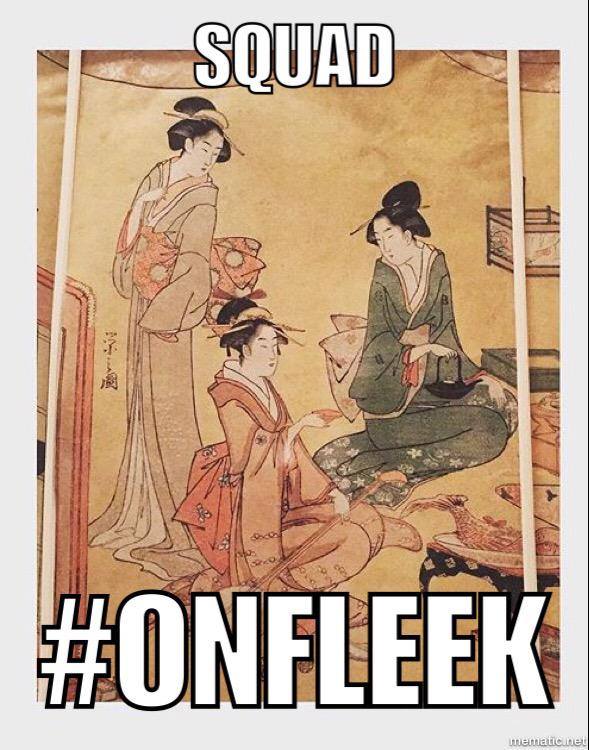 18th Century Japanese print of three women. Caption: Squad. #OnFleek. 