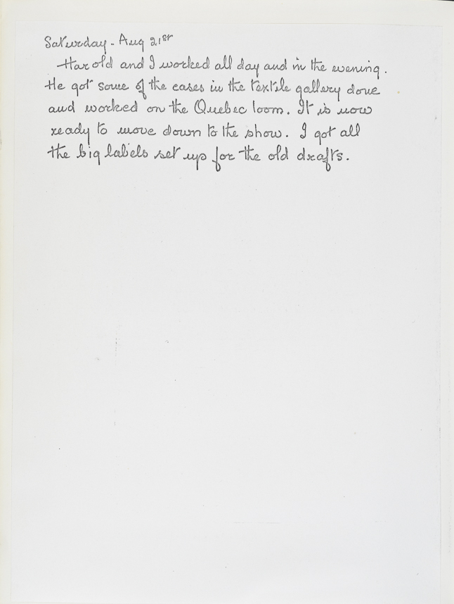 Facsimile of a page from Burnham's journal. See transcript below.