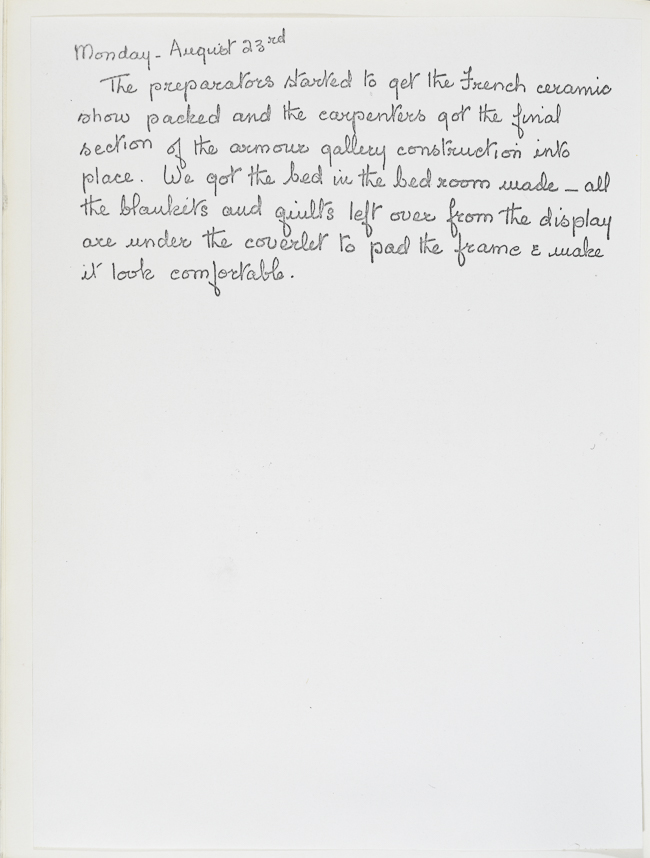 Facsimile of a page from Burnham's journal. See transcript below.