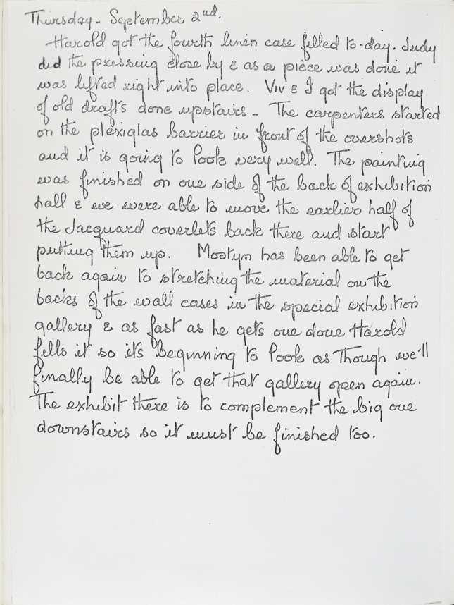 Facsimile of a page from Burnham's journal. See transcript below.