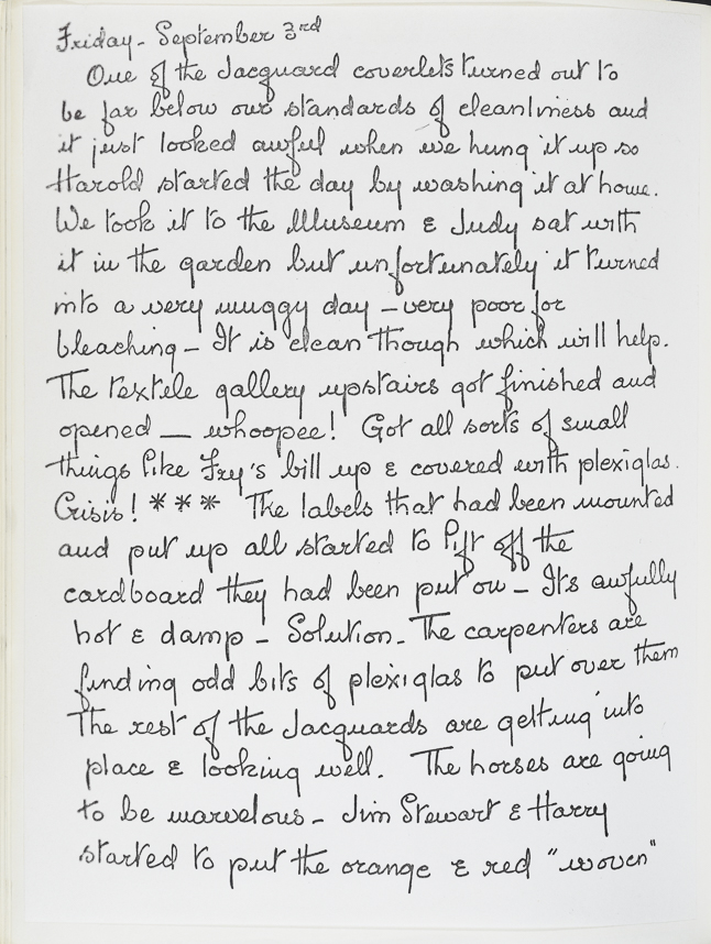 Facsimile of a page from Burnham's journal. See transcript below.