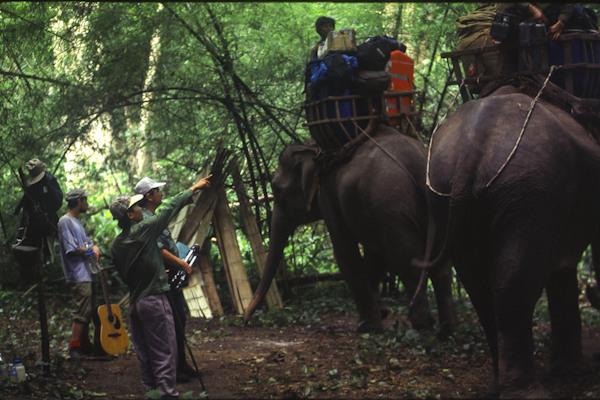 Transporting gear for ROM fieldwork can be challenging in remote areas, sometimes involving elphants and almost always involving local help.