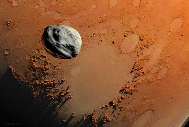 Image of asteroid approaching Mars.