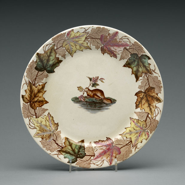 Dinner plate, "Maple" pattern Thomas Furnival & Sons (English, active 1871-1890) c. 1880-1890 Gift of Mrs. Jeanne T. Costello 973.414.96.H