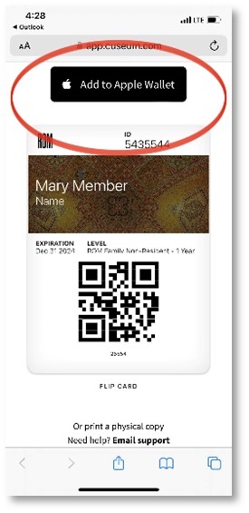 Step 02. click Add to Apple Wallet and Add.