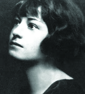 Black and white photograph of a young woman