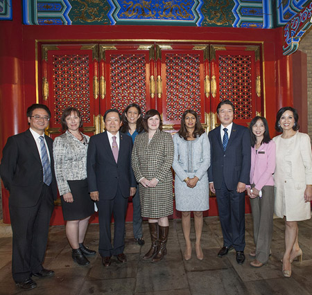 Group photo of speakers at the announcement event