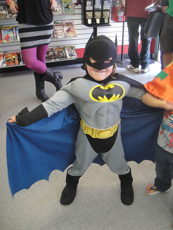 photo of a child dressed up as batman