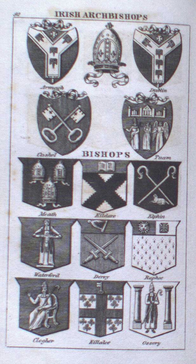 'Irish Bishops', in John Debrett, The Peerage of the United Kingdom of Great Britain & Ireland. London: 1822.