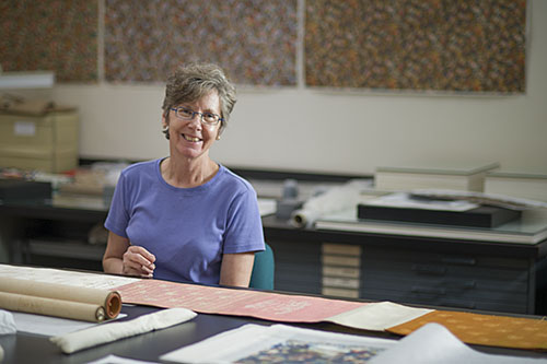 Janet Cowan in the paper conservation lab.