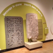 Reproduction of Stela 9 from Lamanai, Belize