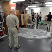 ROM staff prepare to wrap the specimens in plastic