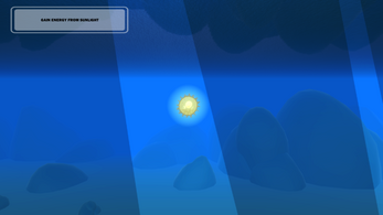 a cell in a shaft of sunlight in the ocean
