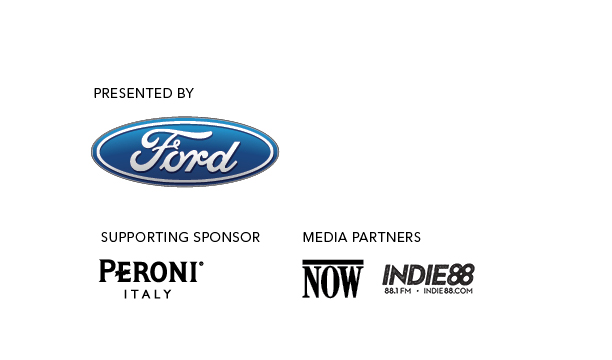 Presented by Ford. Supporting Sponsor Peroni Italy. Media partners NOW and Indie88