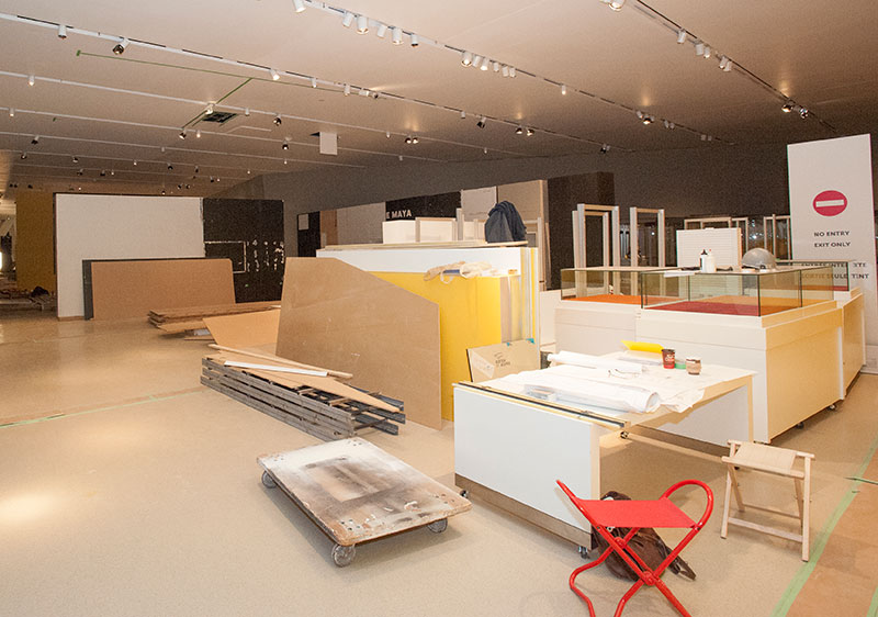 Photo of room under construction at the Royal Ontario Museum