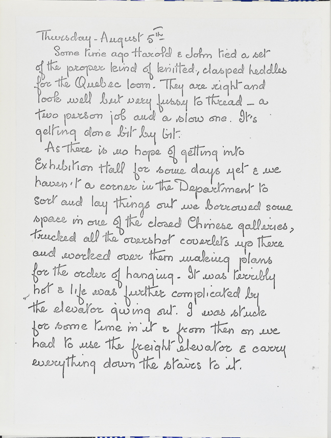 Facsimile of a page from Burnham's journal. See transcript below.