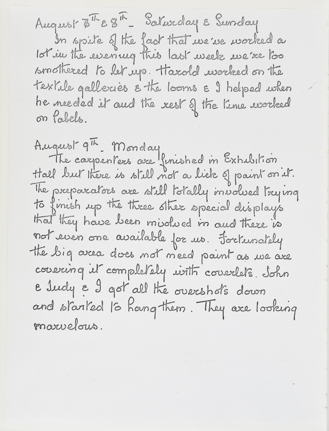 Facsimile of a page from Burnham's journal. See transcript below.